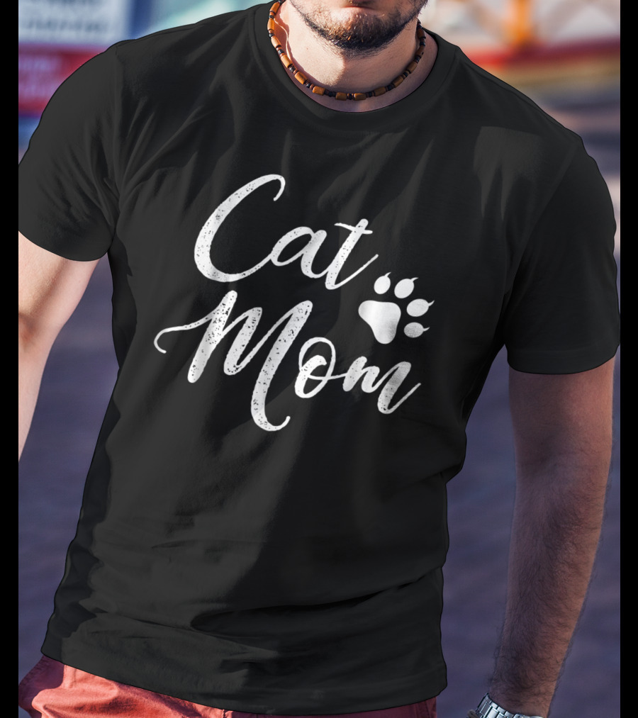 Cat Mom Paw Print Tee80 T-Shirt