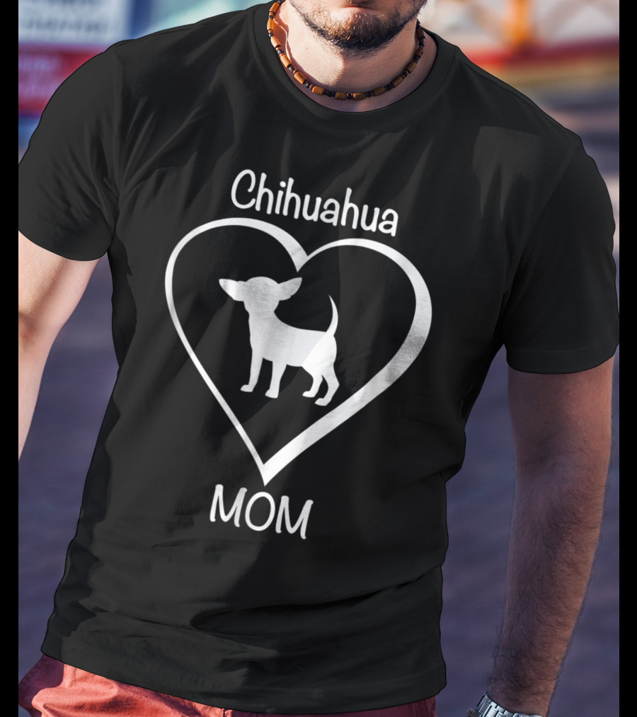 Chihuahua Mom Heart Silhouette Love T-Shirt