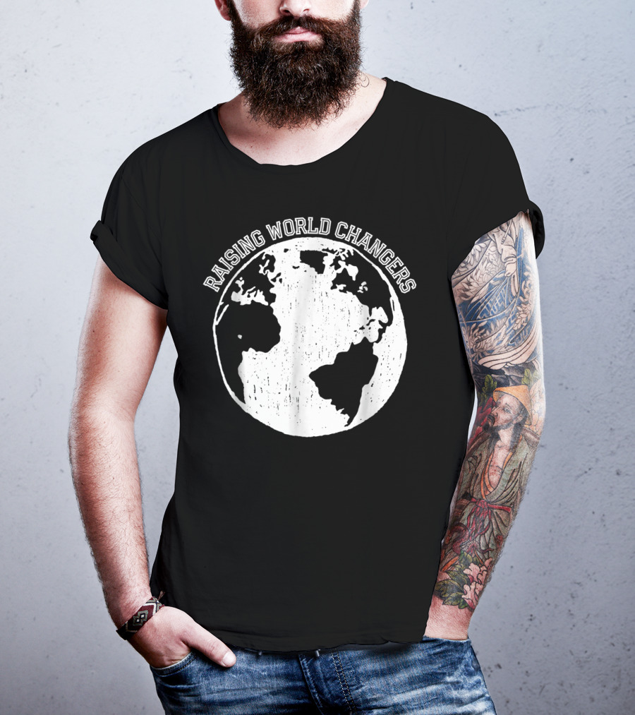 Raising World Changers Christian Mom World Map T-Shirt