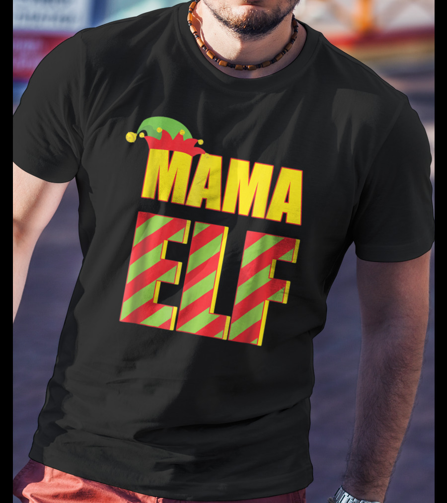 Mama Elf Christmas Family Matching Fun Women T-Shirt