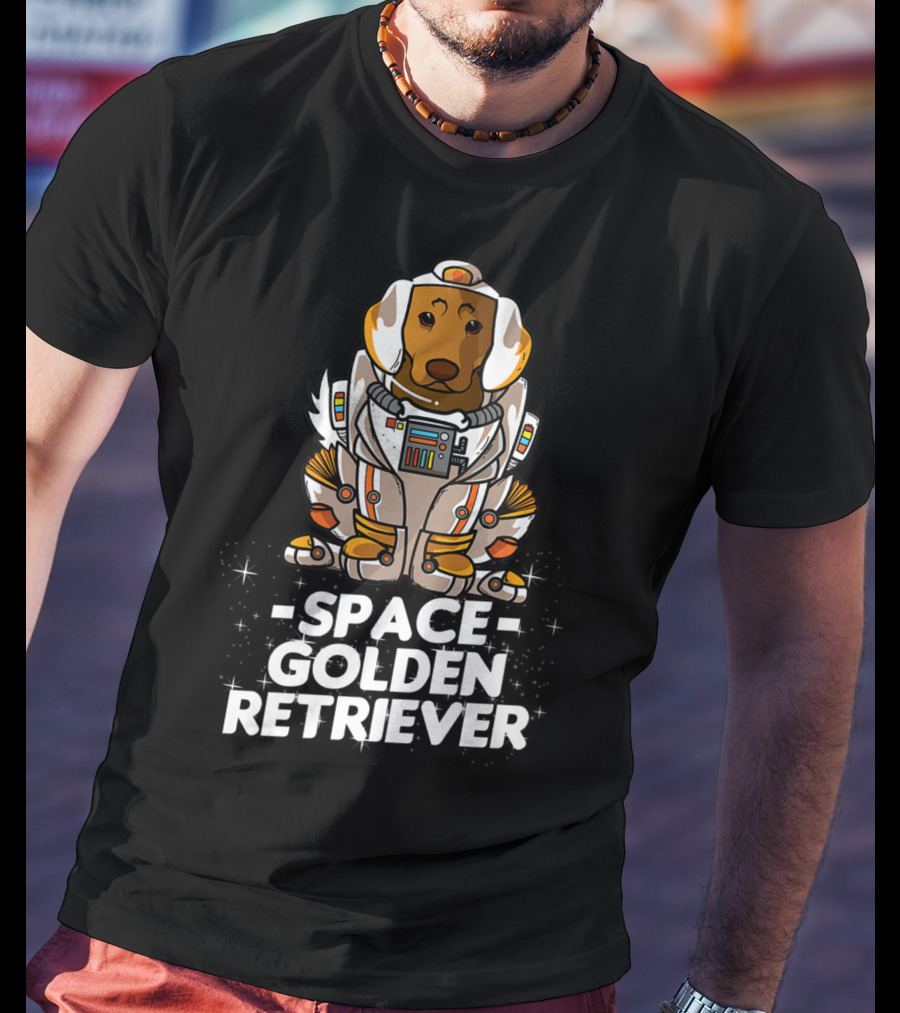 Space Golden Retriever Dog In Space Suit T-Shirt