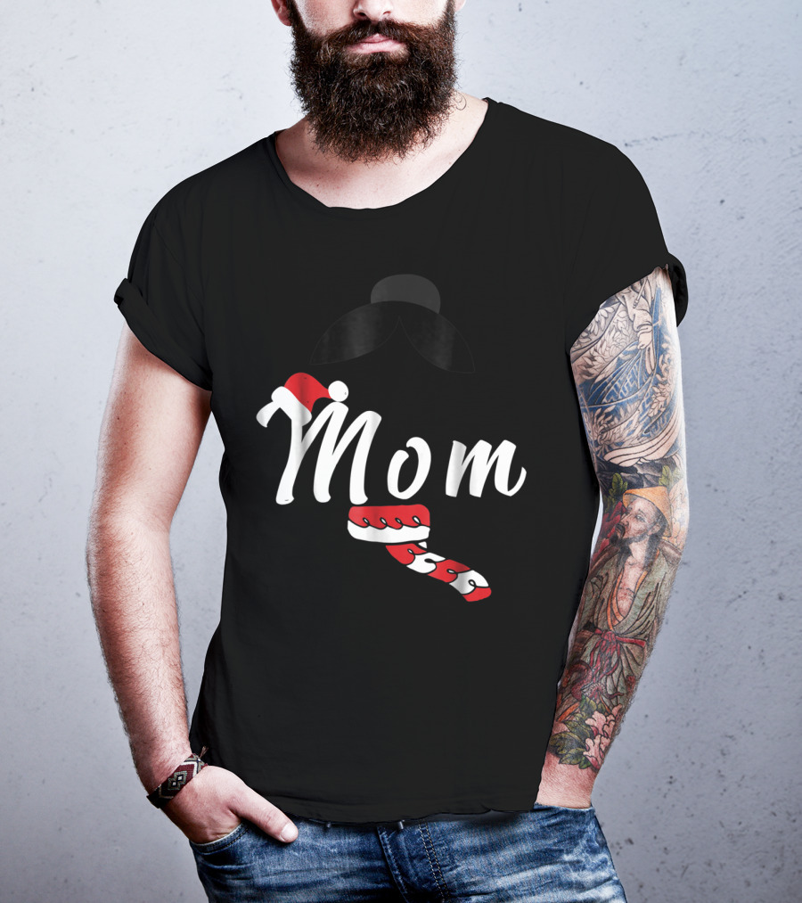 Cool Mom Christmas Santa Hat Candy Cane Family Matching Holiday T-Shirt