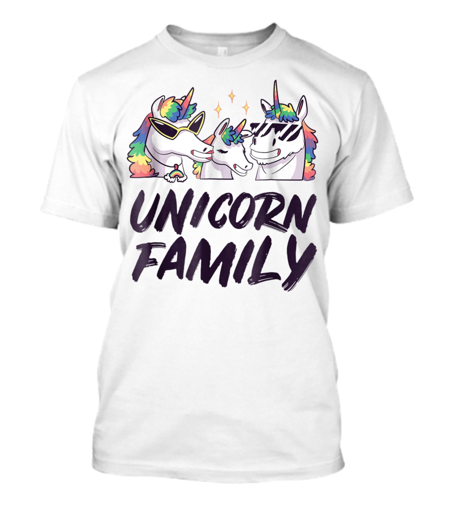 Cool Unicorn Family Colorful Son Daughter T-Shirt