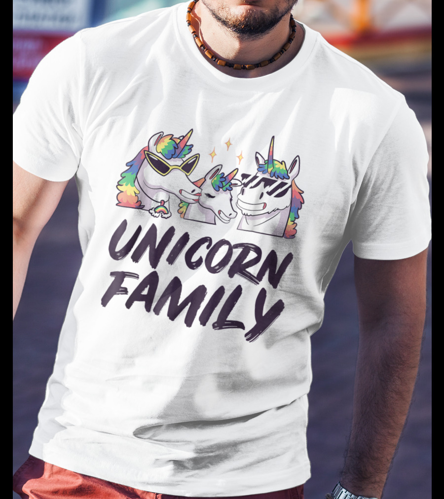 Cool Unicorn Family Colorful Son Daughter T-Shirt