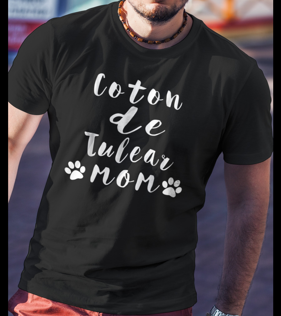 Coton De Tulear Mom Dog Paw Prints T-Shirt