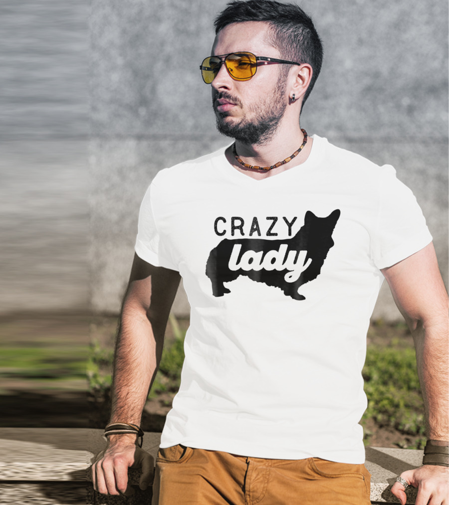 Crazy Corgi Lady Dog Mom Mama Corgi Lover T-Shirt