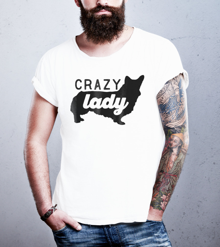Crazy Corgi Lady Dog Mom Mama Corgi Lover T-Shirt