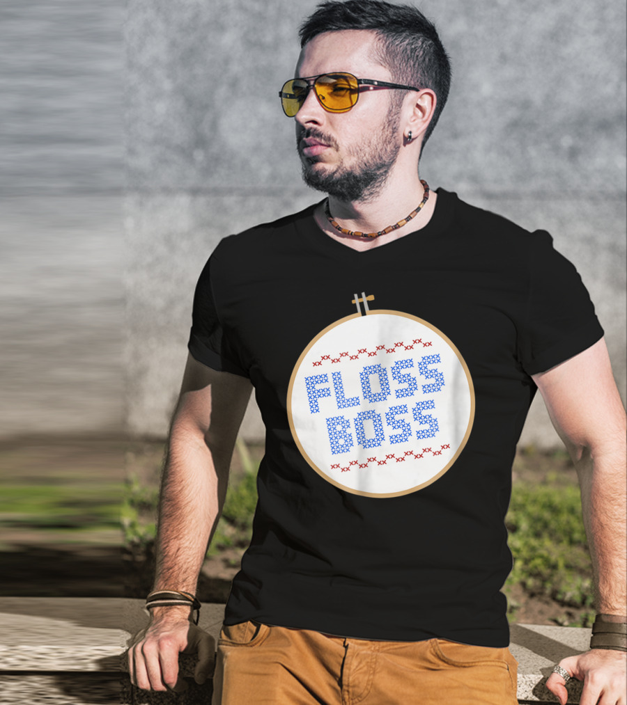 Floss Boss Cross Stitch Hoop For Crafty Woman Mom Or Grandma T-Shirt