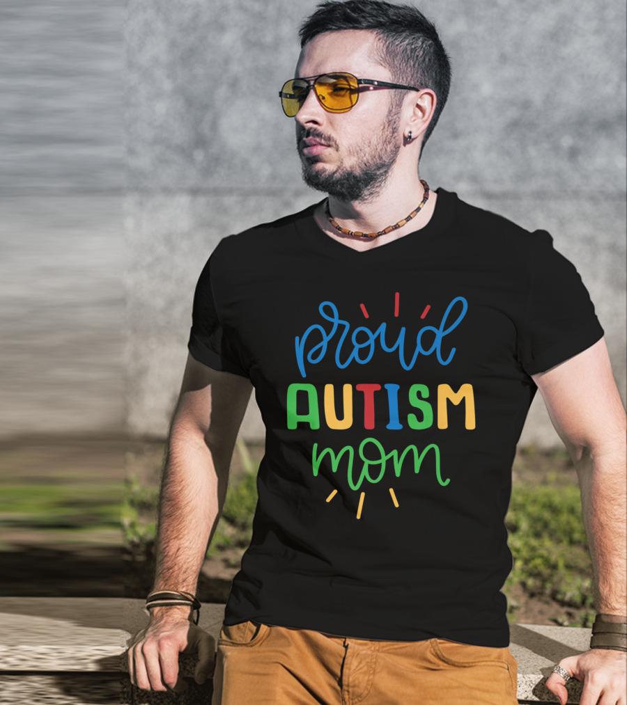 Proud Autism Mom Autistic Awareness Warrior Ladies T-Shirt