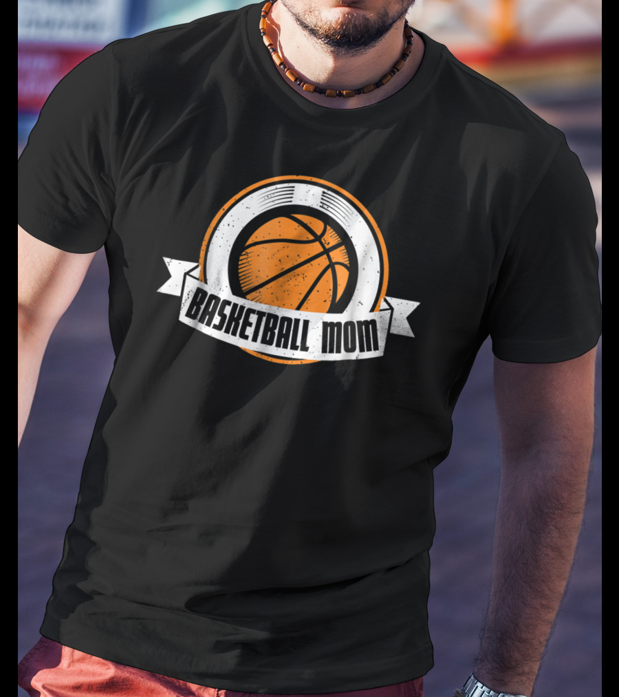 Basketball Mom Cute Basketball Emblem T-Shirt