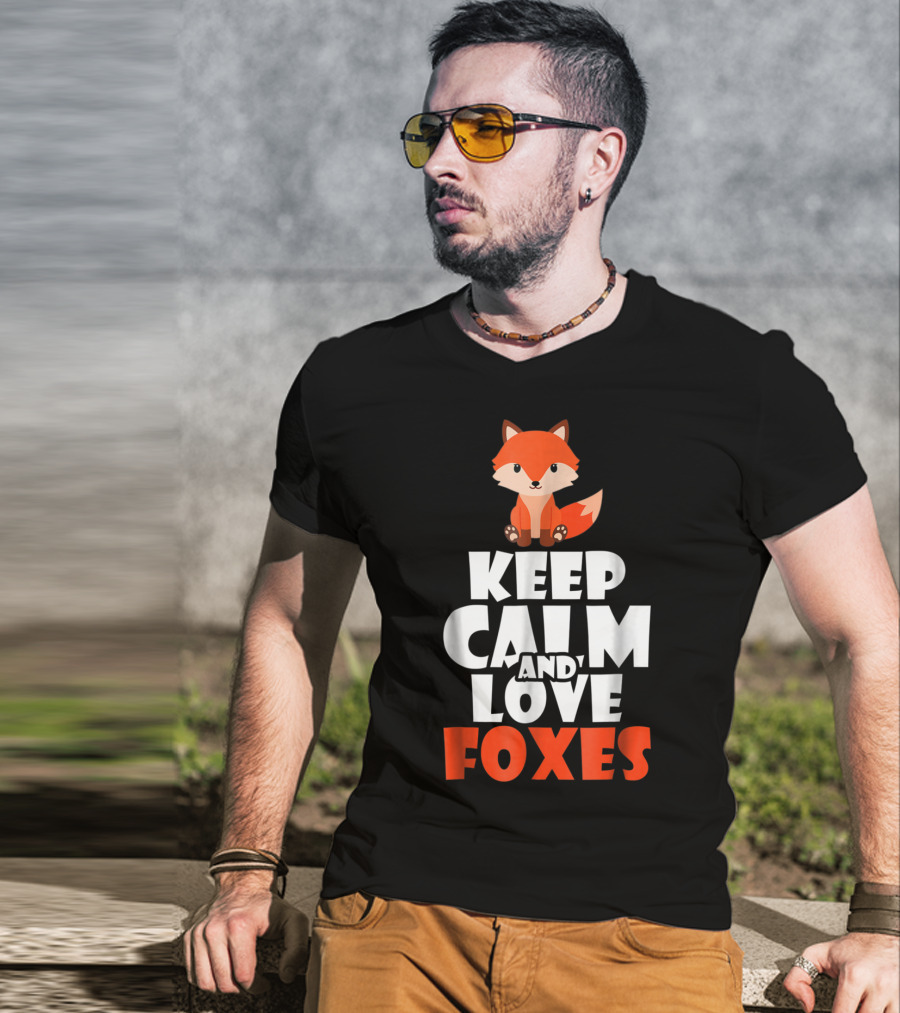 Cute Fox KEEP CALM AND LOVE FOXES Girls T-Shirt