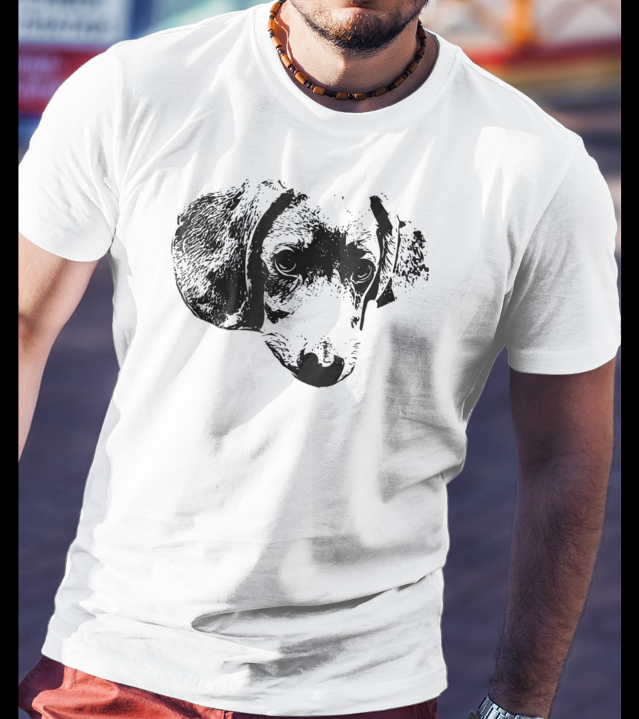 Dachshund Face Dog Mom Dad T-Shirt