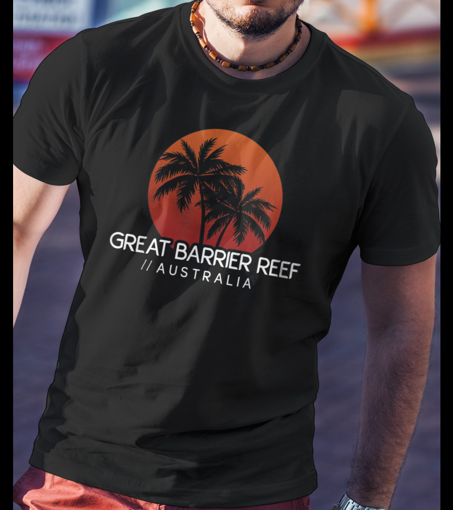 Great Barrier Reef Australia Sunset Palms T-Shirt