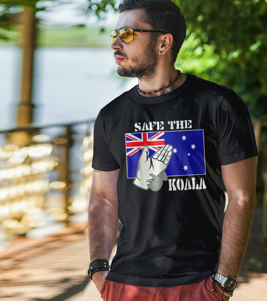 Safe The Koala Australia Flag Animal Welfare Koala T-Shirt