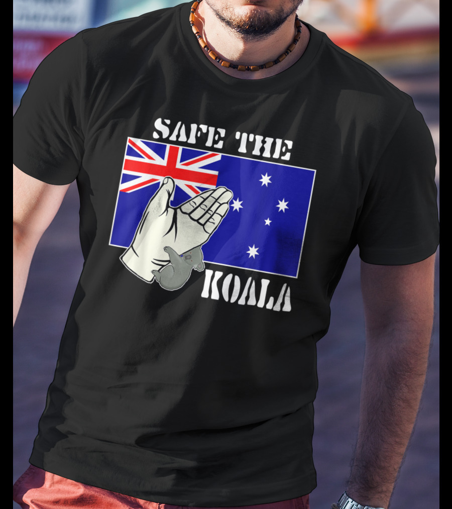 Safe The Koala Australia Flag Animal Welfare Koala T-Shirt