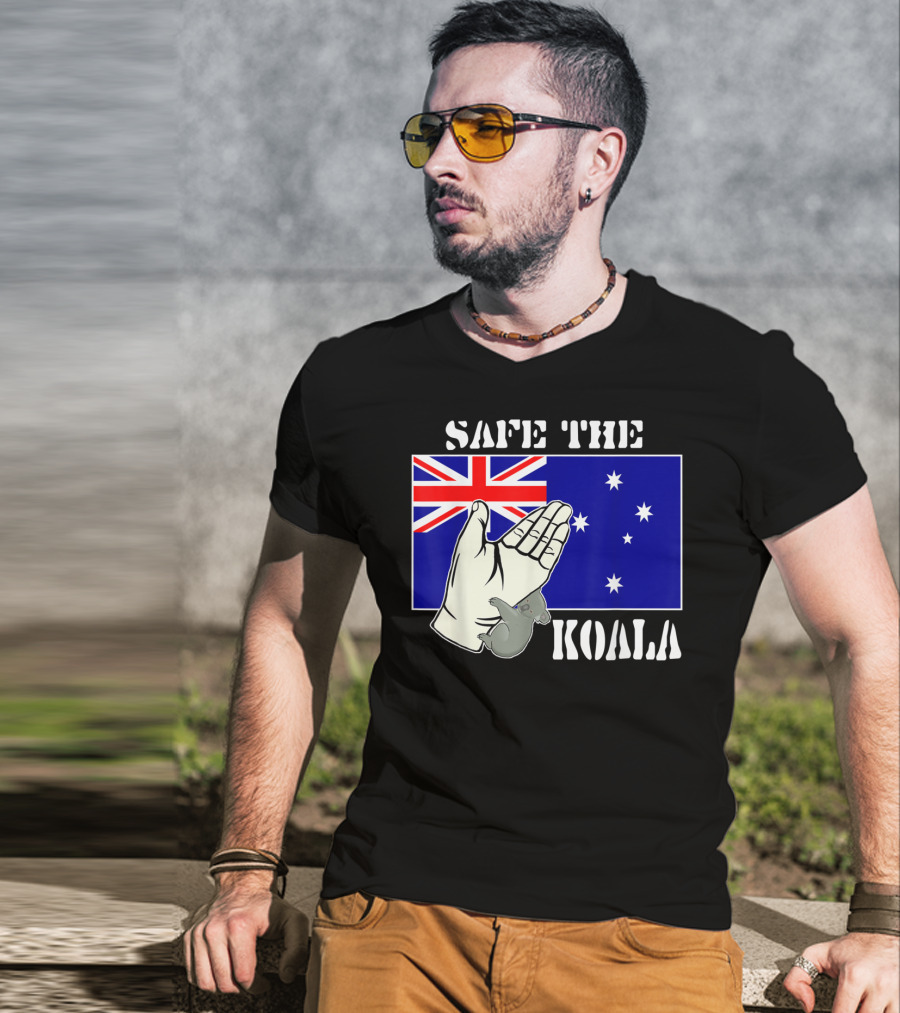 Safe The Koala Australia Flag Animal Welfare Koala T-Shirt