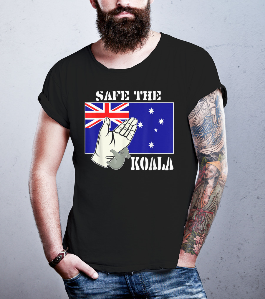 Safe The Koala Australia Flag Animal Welfare Koala T-Shirt