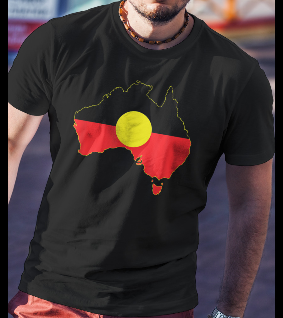 Aboriginal Flag Incorporated Map Of Australia T-Shirt