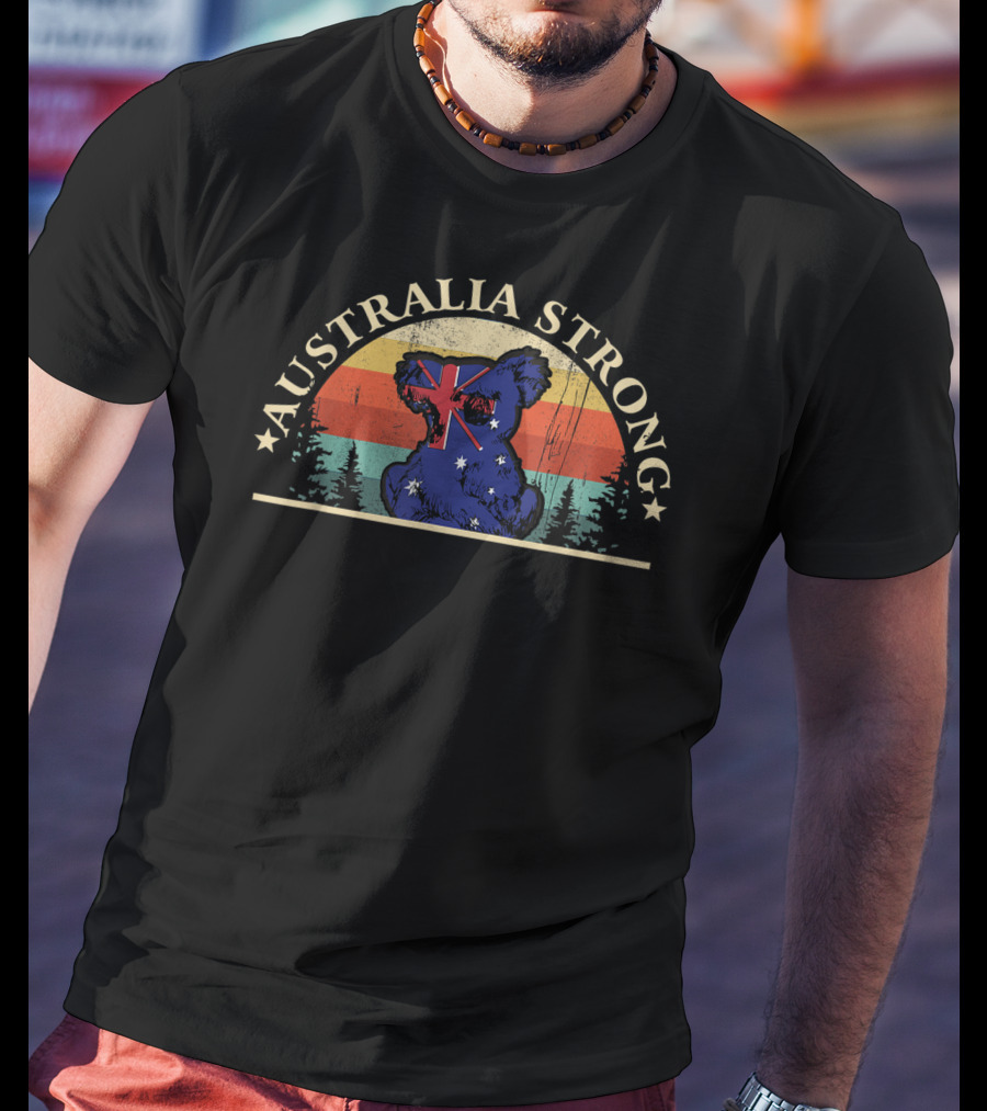 Australia Strong Koala Retro Support T-Shirt