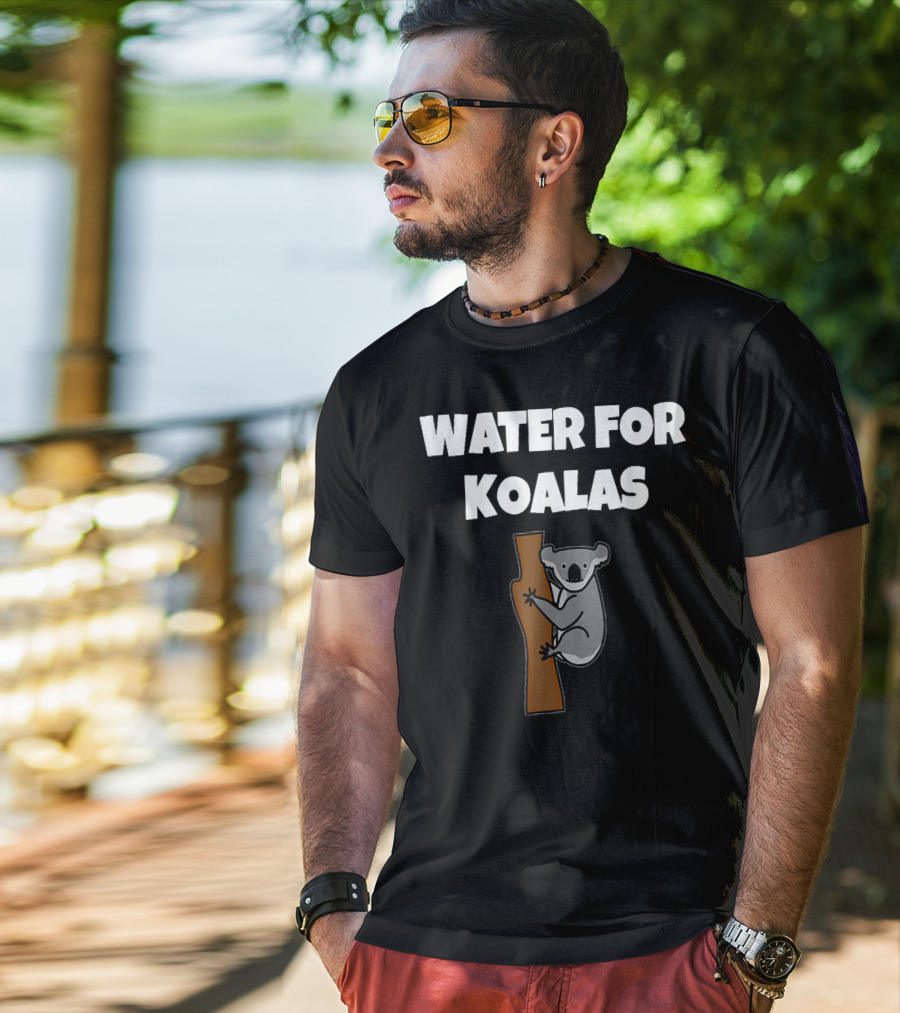 Water For Koalas In Australia Koala Climbing Tree T-Shirt