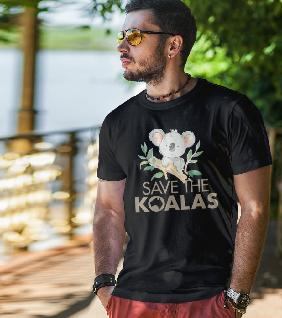 Save The Koalas Cute Bear Lovers Australia Branch T-Shirt