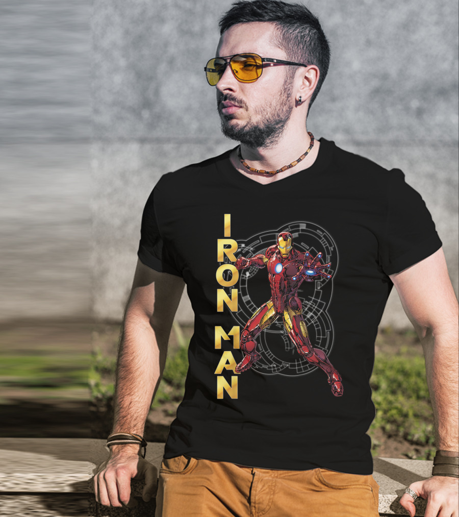 Marvel Avengers Assemble Iron Man Tech Suit Blueprint T-Shirt