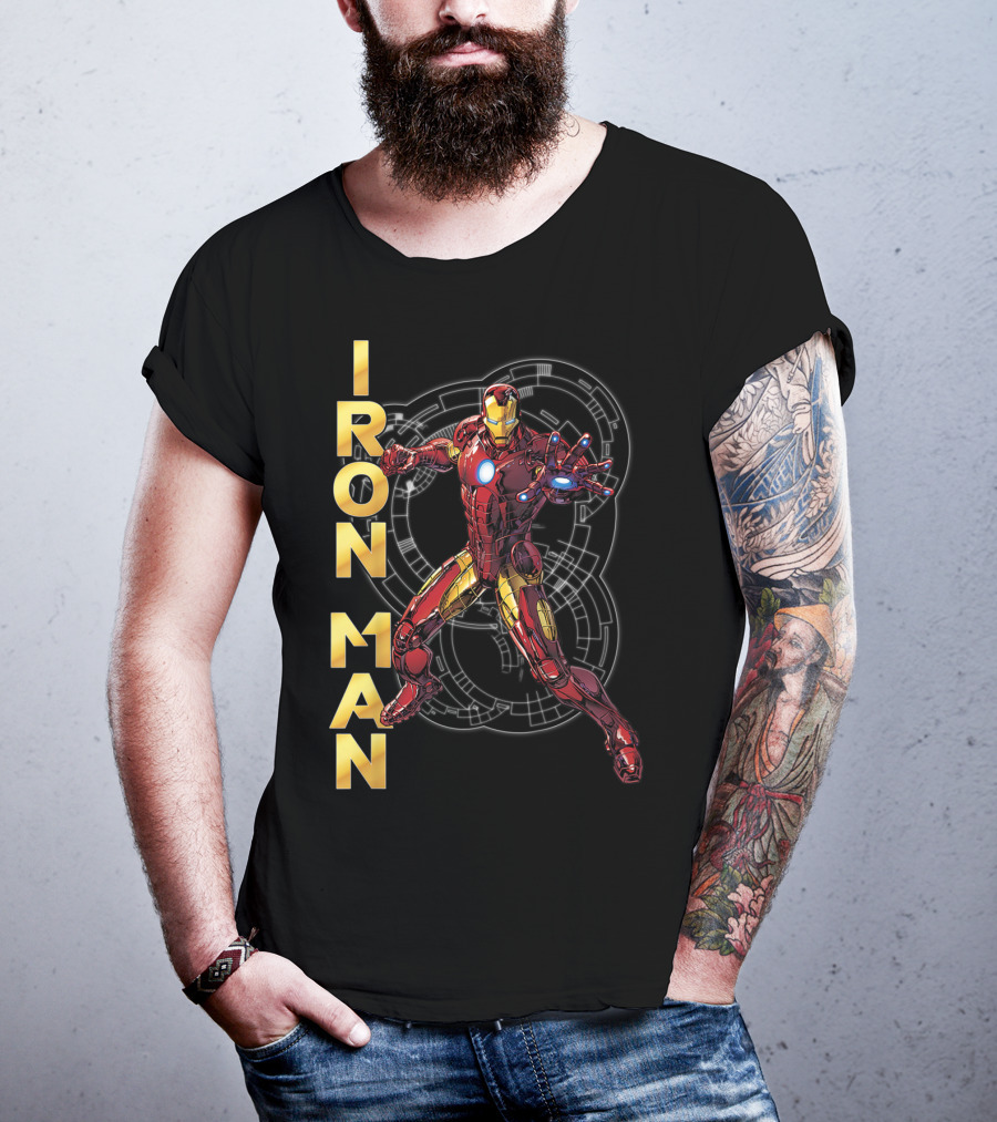 Marvel Avengers Assemble Iron Man Tech Suit Blueprint T-Shirt