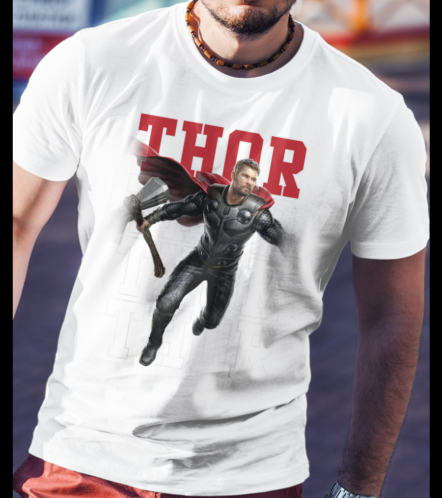 Marvel Avengers Endgame Thor Text Overlay Pose T-Shirt