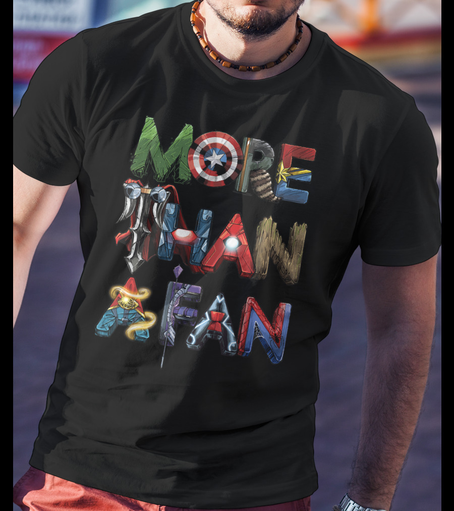 Marvel Avengers Iconic Heroes Word Art More Than A Fan T-Shirt