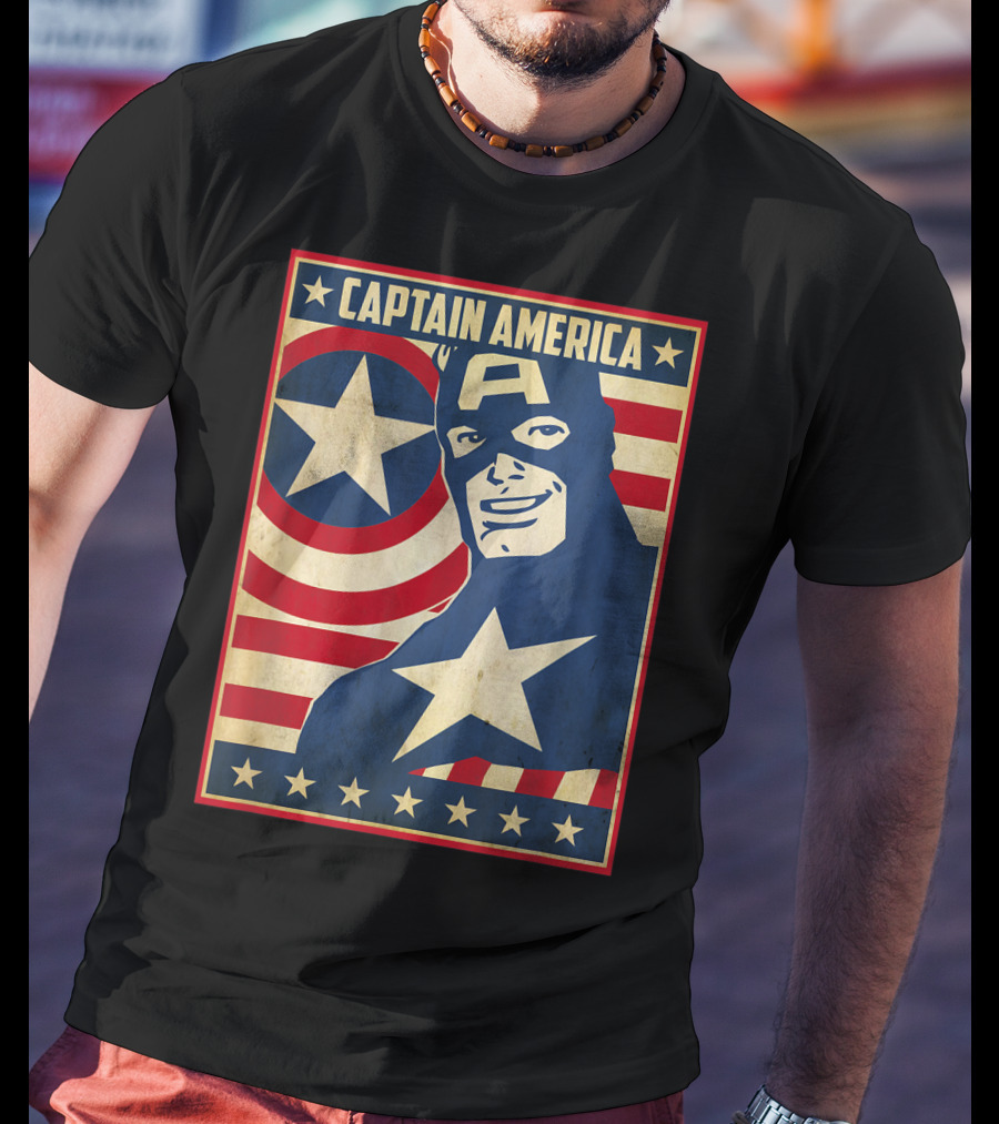 Captain America Avengers Patriotic Star Icon T-Shirt