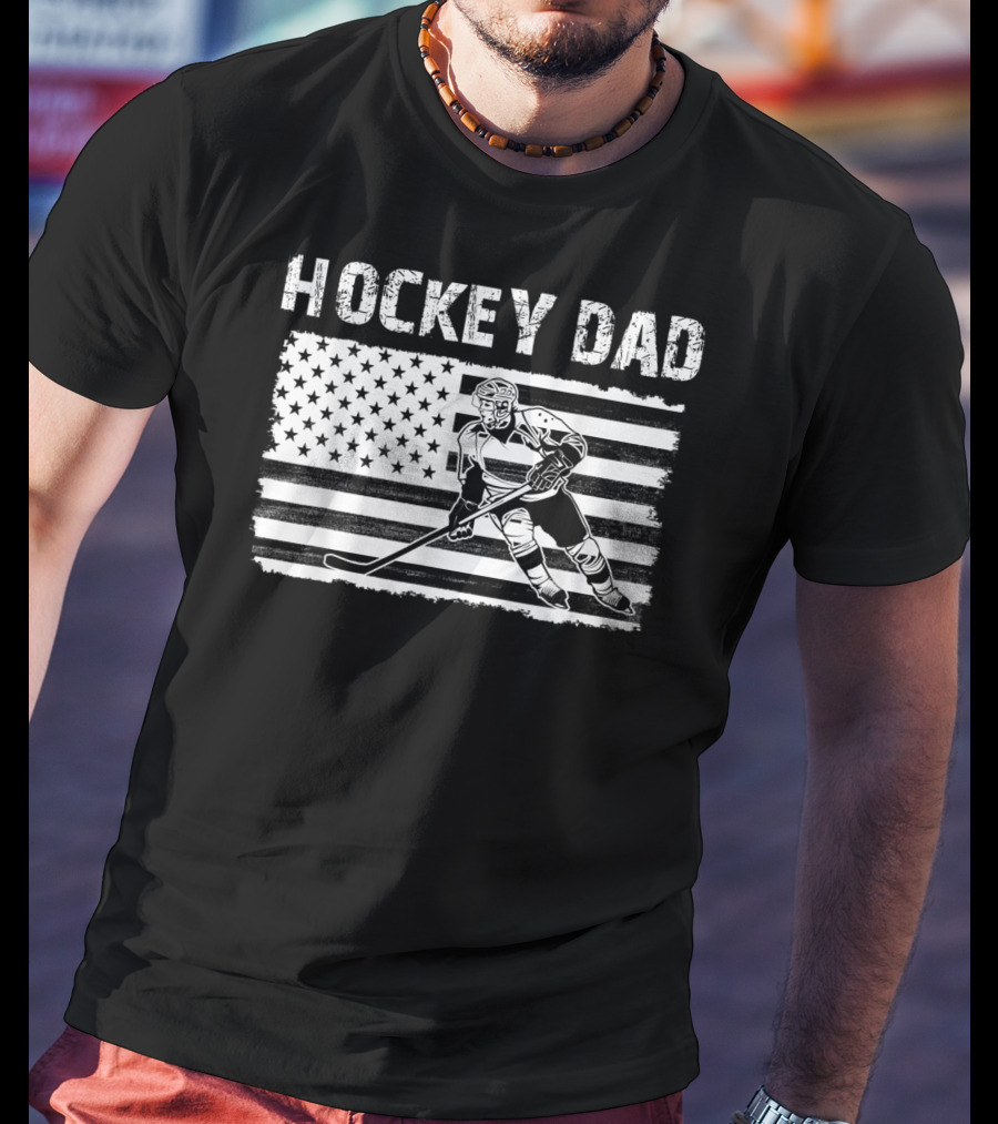 USA Hockey Dad Flag Skater T-Shirt