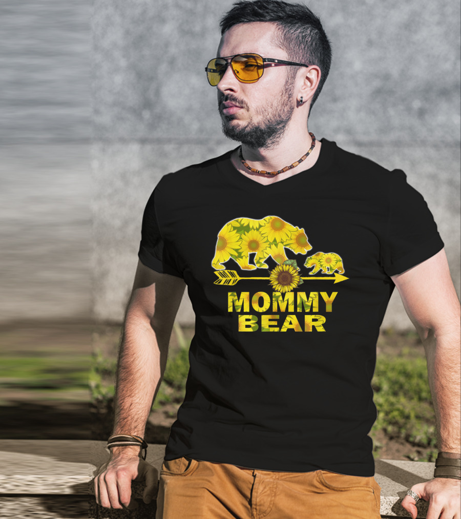 Mommy Bear Sunflower Arrow Mother Father T-Shirt