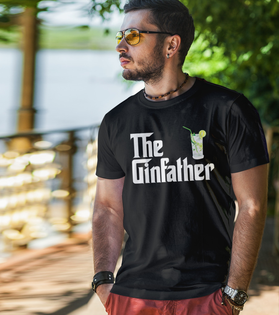 The Gin Father With Lime And Straw Gin And Tonic T-Shirt