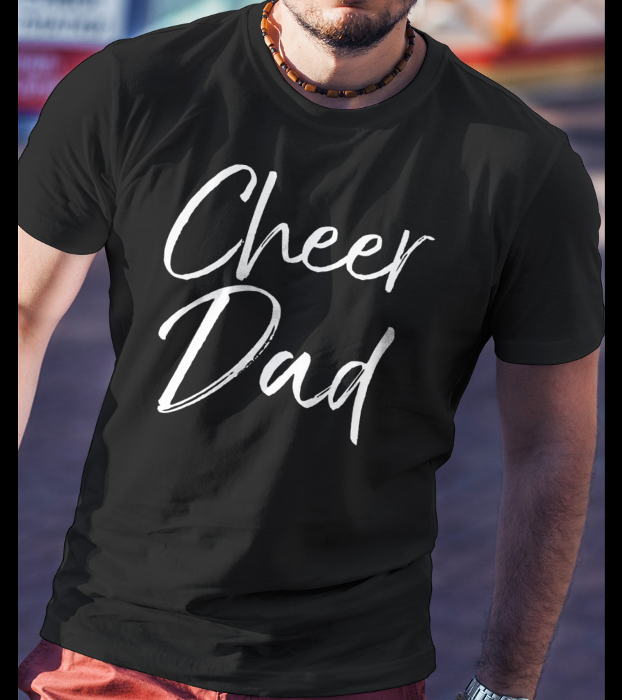 Cheer Dad Cute Matching Family Cheerleader Father T-Shirt
