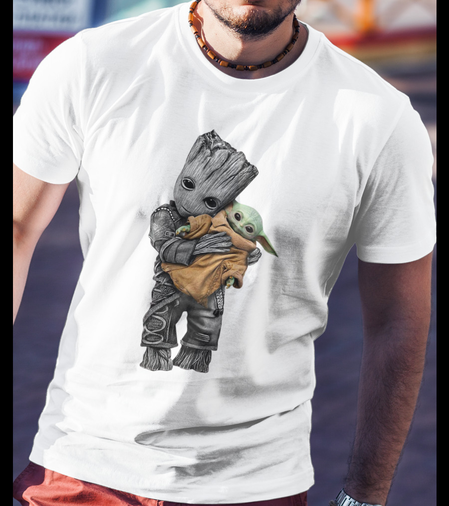 Groot Holding Baby Yoda T-Shirt