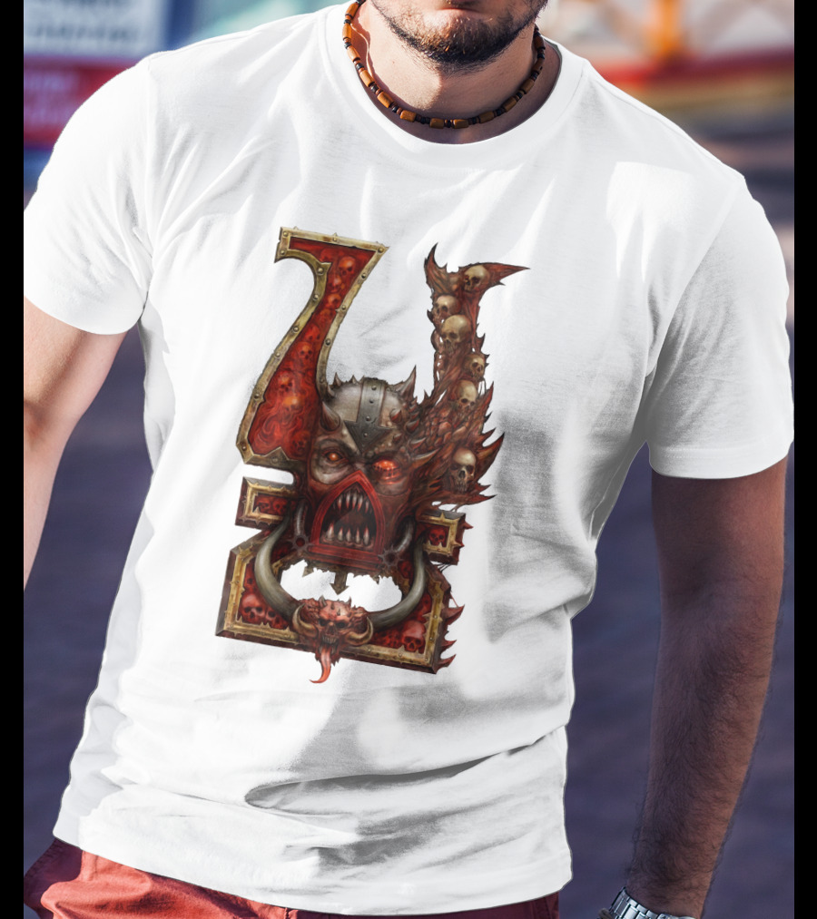 Khorne Chaos Symbol Warhammer 40K Skull Throne T-Shirt