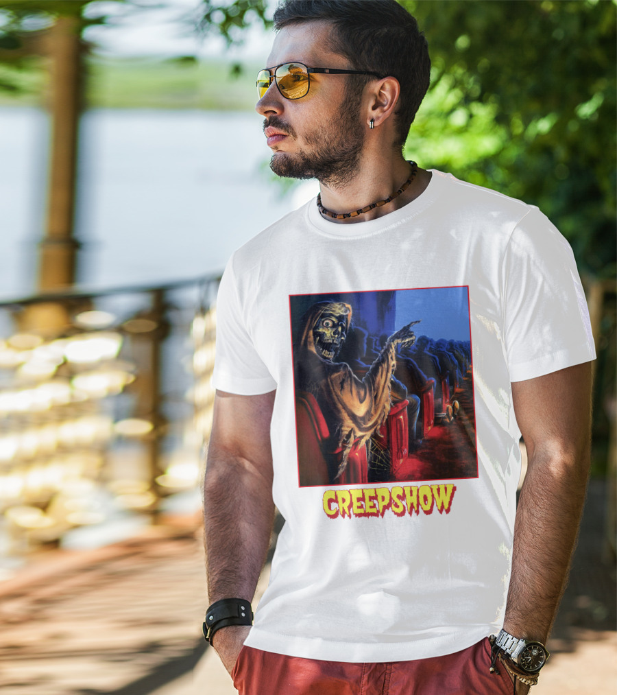 Creepshow Skeleton Ushers Menacing Audience In Theater Scene T-Shirt