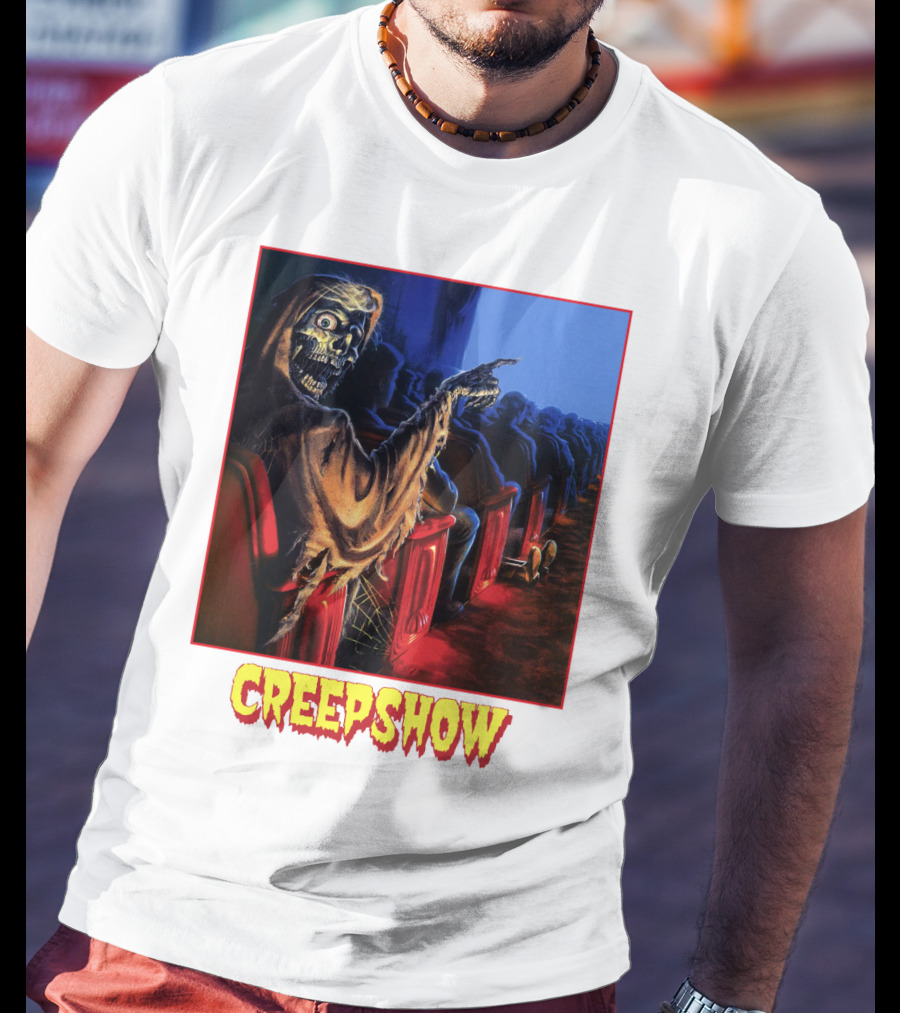 Creepshow Skeleton Ushers Menacing Audience In Theater Scene T-Shirt