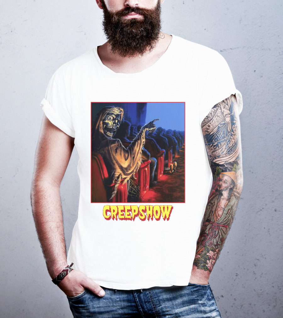 Creepshow Skeleton Ushers Menacing Audience In Theater Scene T-Shirt