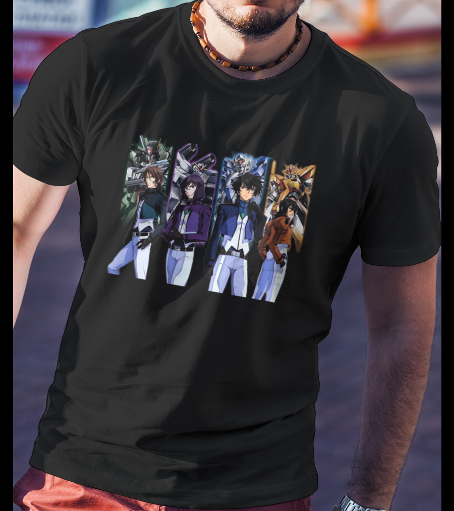 Mobile Suit Gundam 00 Celestial Being Characters And Gundams T-Shirt