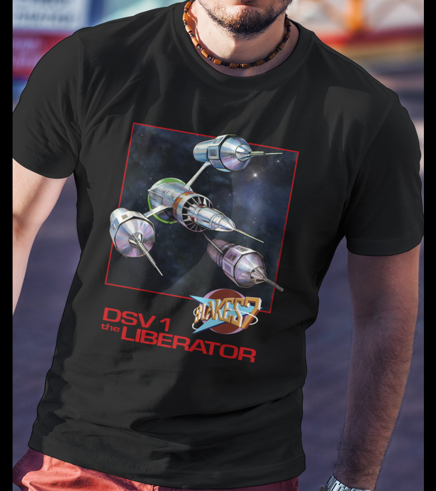 Blake's 7 DSV1 The Liberator Spacecraft In Outer Space T-Shirt