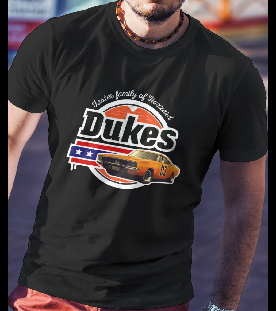 Dukes Faster Family Of Hazzard 01 Car Stars And Stripes Vintage T-Shirt