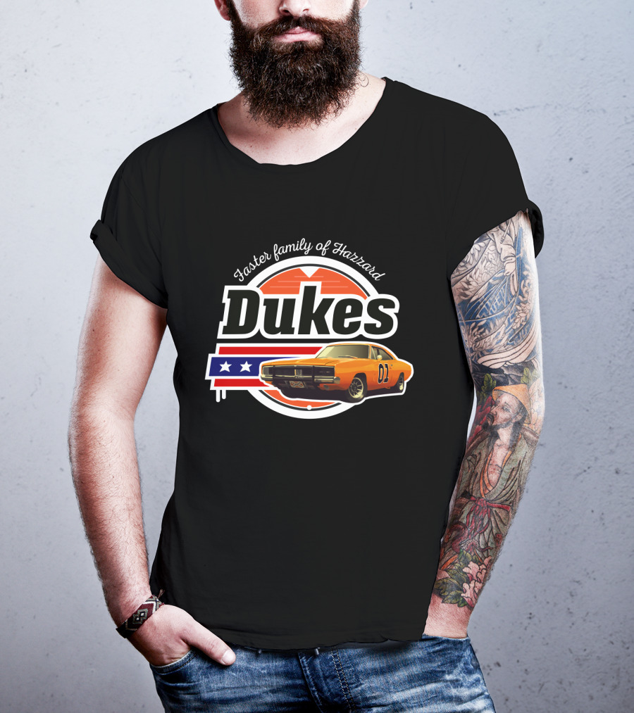 Dukes Faster Family Of Hazzard 01 Car Stars And Stripes Vintage T-Shirt