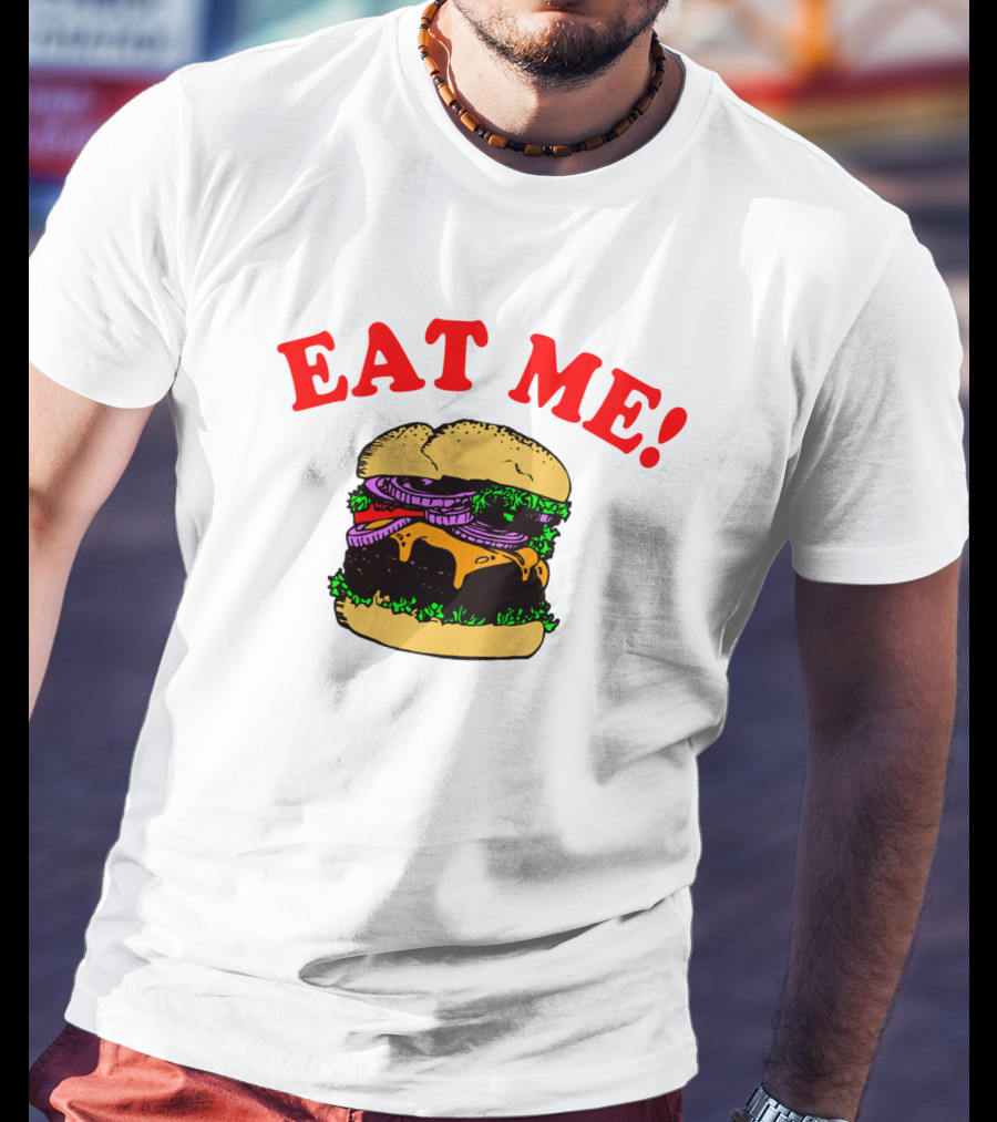 Captain Spaulding Eat Me Burger Text T-Shirt