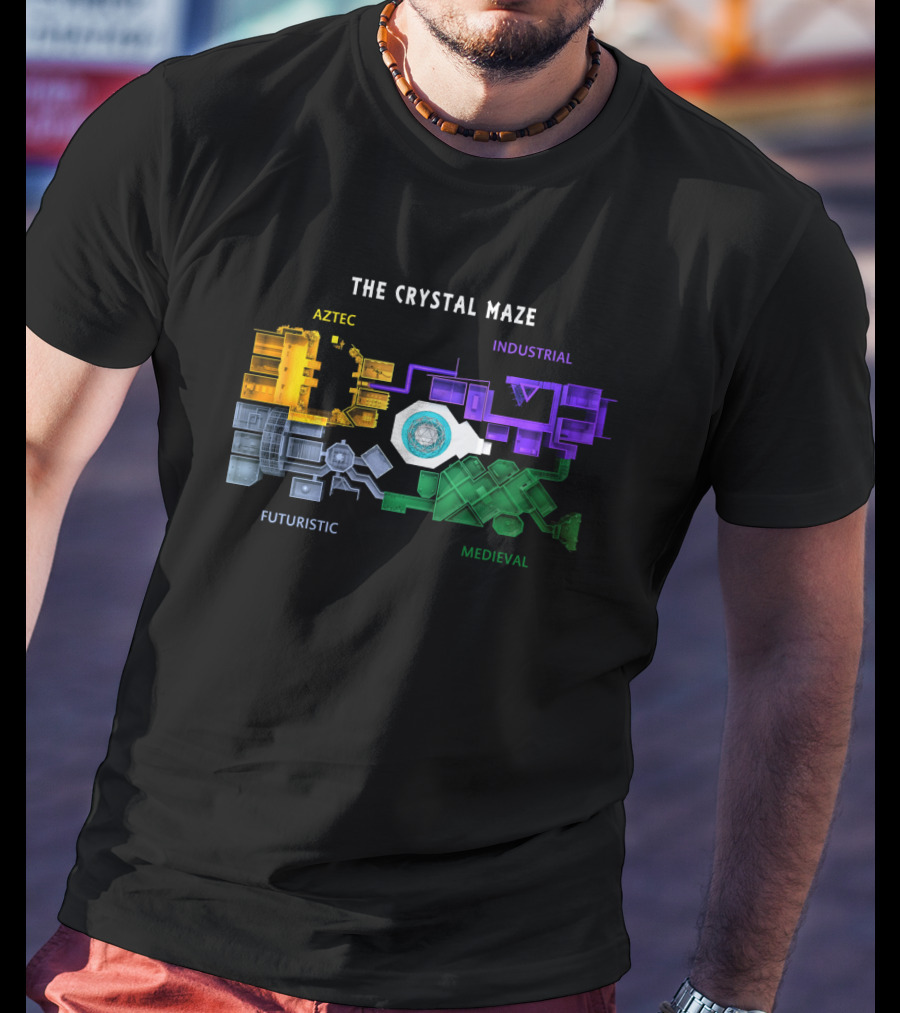 The Crystal Maze Map Aztec Industrial Futuristic Medieval T-Shirt
