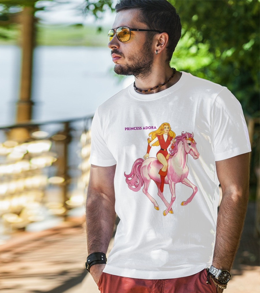 Princess Adora Riding Pink Horse She-Ra Character Fan T-Shirt