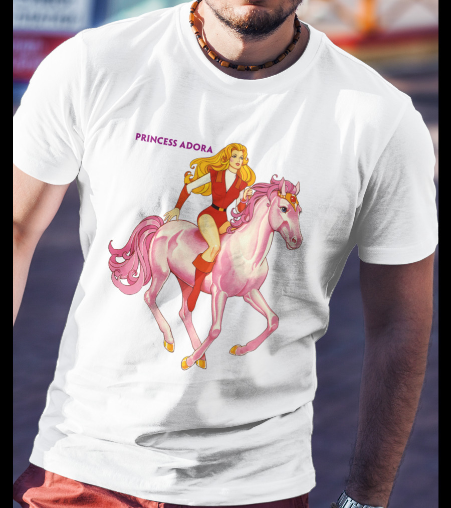 Princess Adora Riding Pink Horse She-Ra Character Fan T-Shirt