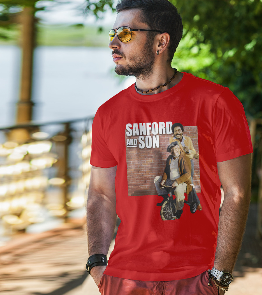 Sanford And Son Red Brick Wall Background T-Shirt