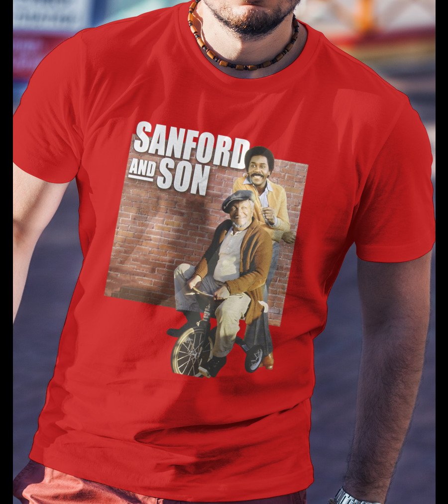 Sanford And Son Red Brick Wall Background T-Shirt