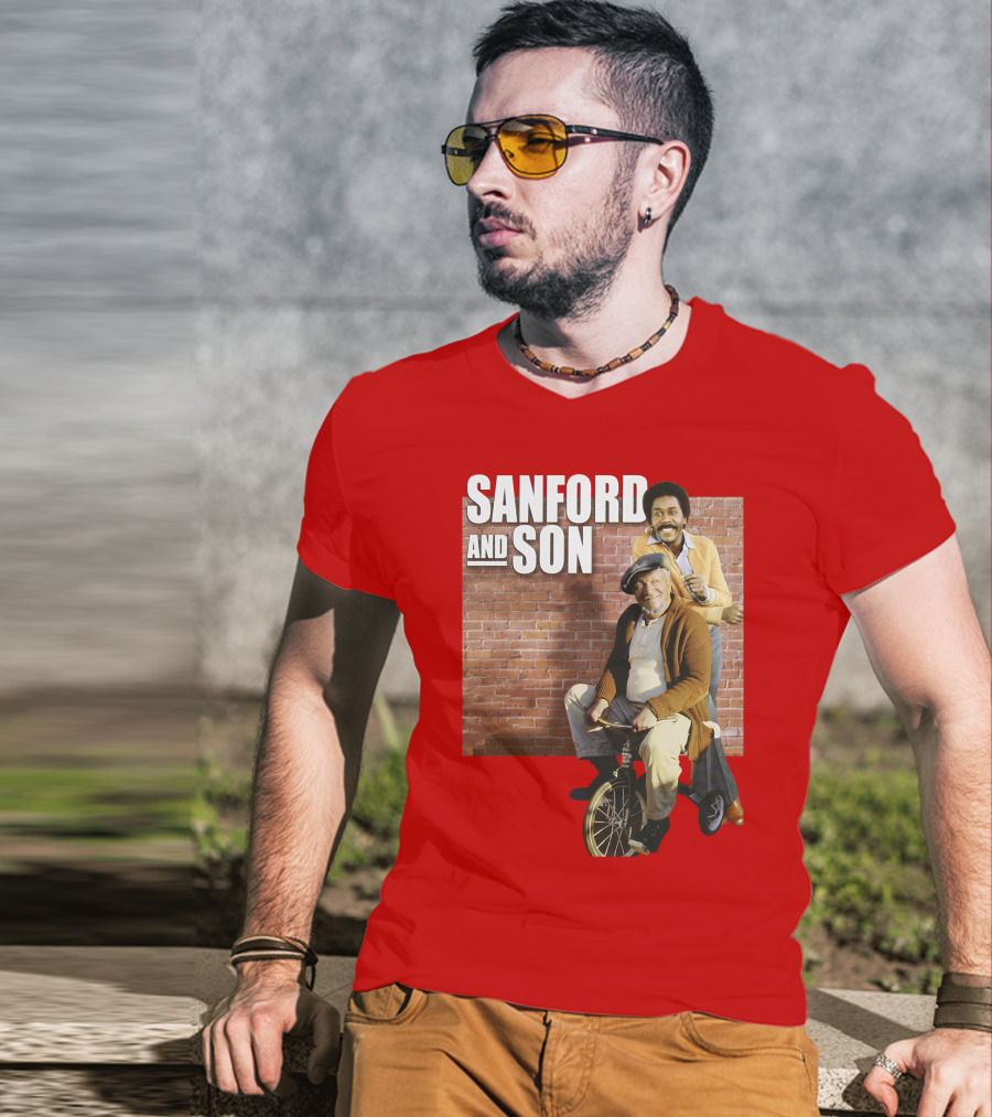 Sanford And Son Red Brick Wall Background T-Shirt